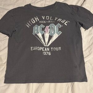 AC/DC High Voltage European Tour 1976 Kids Tee - Dark Gray